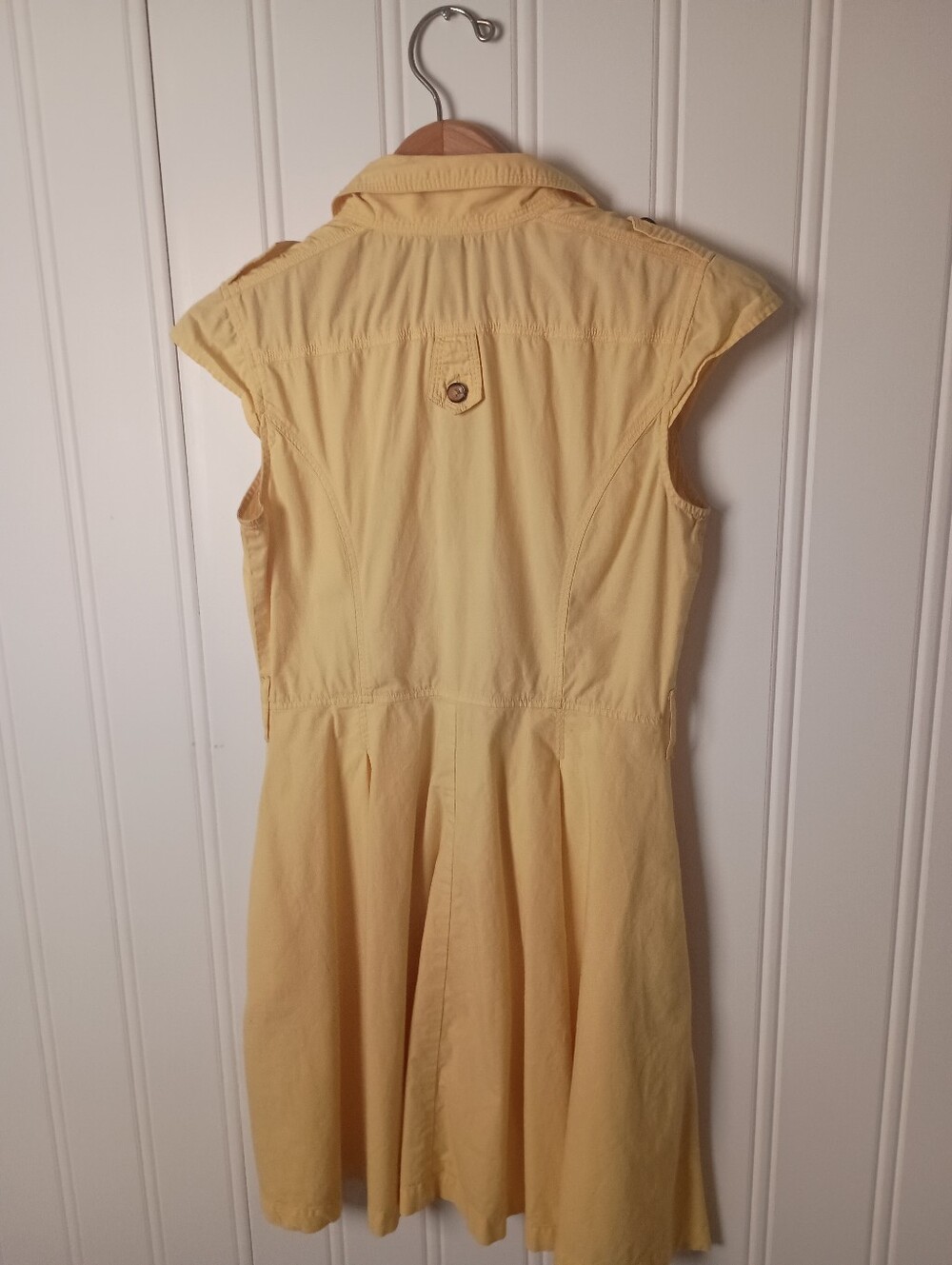 BCX- Yellow Button-Front Shirt Dress- Size M - Picture 4 of 8